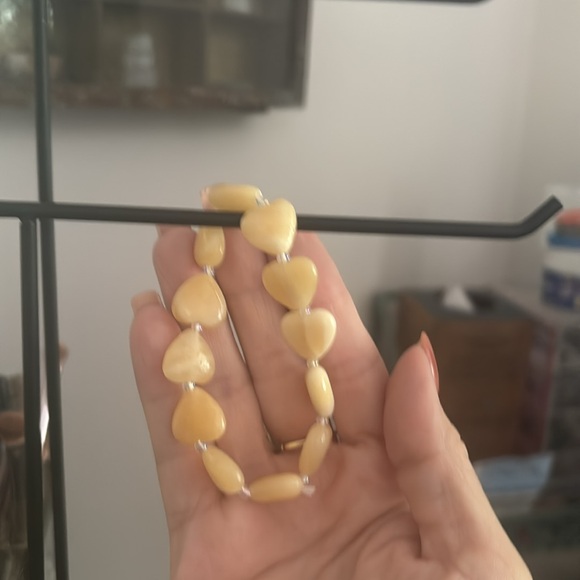 Honey Calcite heart bracelet - Picture 2 of 3